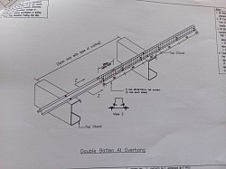 . Double batten at overhang