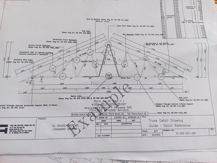 . Example/truss detail drawing & guide detail reference