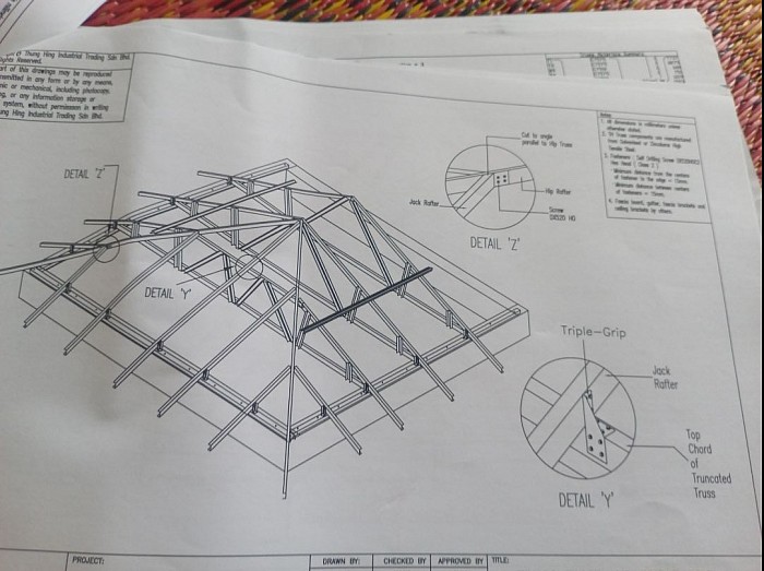 . Truss plate and triple grip connection